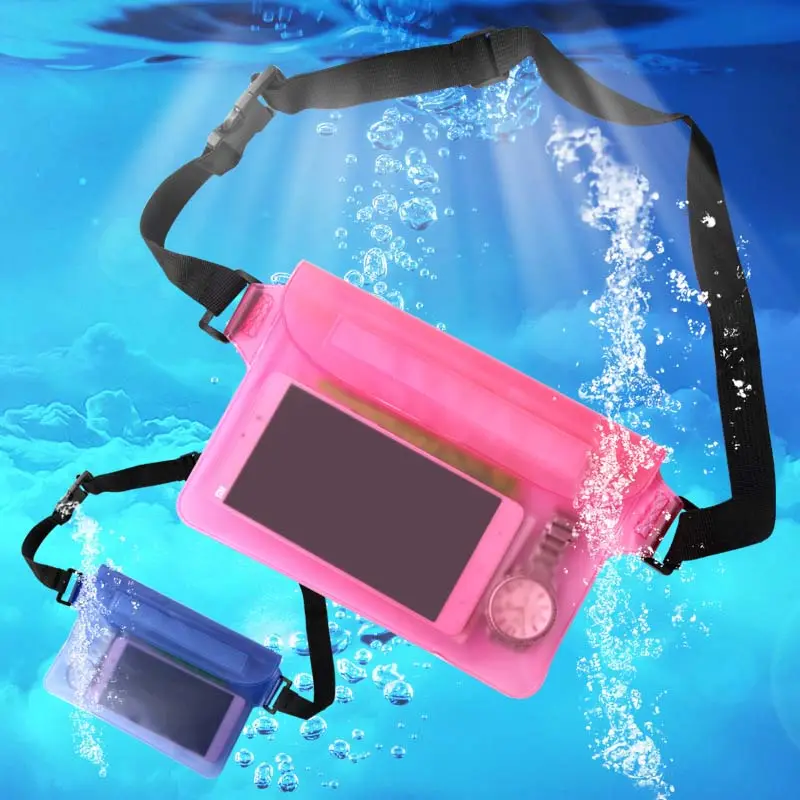 Wholesale Transparent Screen Beach Fanny Pack Waterproof Waist Bag With Belt Pvc Waterproof Pouch With Adjustable Waist Strap