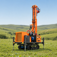 Foreuse de puits d'eau sur chenilles robuste, hydraulique, portable, alimentée par moteur diesel, pour forage jusqu'à 200m
