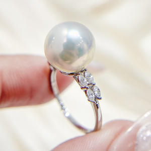 Accesorios 10758DIY, Anillo de Plata S925, Base Vacía para Cuentas Redondas de 6-11 mm, Soporte para Joyería Dorado/Plateado - Product Image 1