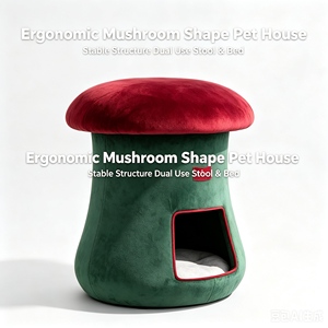 Cama para Mascotas con Diseño de Hongo, Suave y Cálida, de Terciopelo, para Gatos y Cachorros, Uso en Interiores - Product Image 1