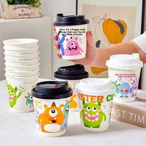 Vaso de Papel Desechable Personalizado con Diseño de Anime, Ideal para Fiestas de Cumpleaños, Vaso de Papel de Doble Capa, Vaso para Té con Leche de Fábrica - Product Image 3