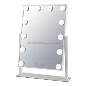 Makeup Mirror With 12 LED Cosmetic Mirror Touch Dimmer Switch USB Operated Vanity Mirror With Stand For Tabletop