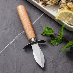 Nouvel outil de barbecue en acier inoxydable couteau à pétoncles avec manche en bois couteau à huîtres - Product Image 4
