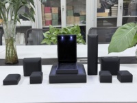 Boîte à bijoux carrée noire avec LED, petite boîte à bijoux avec LED, grande boîte à collier avec LED