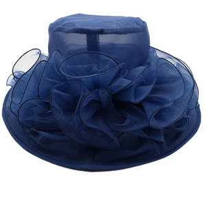 High Quality Elegant Flowers UV Protect Sunscreen Summer Wide Brim Fashion <strong>Women</strong> <strong>Wedding</strong> Church <strong>Hat</strong> - Product Image 5