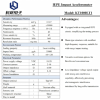 Accéléromètre de choc IEPE, capteur d'accélération de choc piézoélectrique monoaxial, transducteur de vibration monoaxial ICP ±30000g 10-11kHz