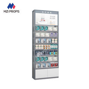 XJMS-AW2-LB-03 Mdf présentoirs étagère réglable <span class=keywords><strong>petite</strong></span> <span class=keywords><strong>armoire</strong></span> murale de matériel médical pour meubles de magasin de <span class=keywords><strong>pharmacie</strong></span> - Product Image 1