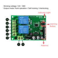 Interrupteur à distance 2 canaux DC12V 433,92 MHz, télécommande longue portée pour moteur de porte de garage, serrure et éclairage