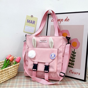 Sac fourre-tout tendance pour filles, en nylon souple et imperméable, avec motif oreilles de lapin, bandoulière réglable, sac à main quotidien - Product Image 5