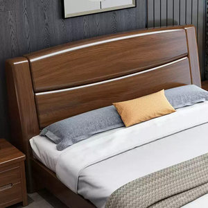 Chinese Style Solid Wood Double Bed 1.8m Walnut Storage Master Bedroom Bed With Simple Storage 1.5m Single Bed Economy Type - Product Image 2