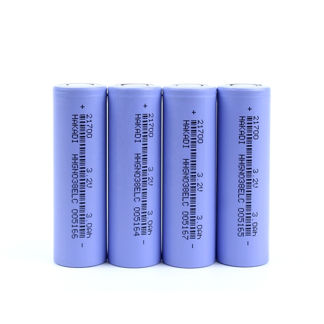 HAKADI 21700 3.2V 3000mAh LiFePO4 Battery Cell Cylindrical Cell for Power Bank, Microphone, Headlight, EV, E-Scooter