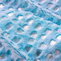 Tissu polaire PV à imprimé cœur irisé, velours coréen à poils longs, polaire PP, matériau de gaufrage doré pour jouets, chaussures, couvre-chefs