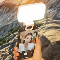 Luz de Videoconferencia Recargable de 2200mAh con Clip, CRI>97, Temperatura de Color Tricolor (2500-6500K), Resistente al Agua y a los Golpes