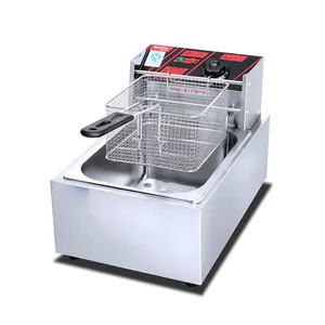 Commercial Kitchen Stainless Steel Electric Deep Fryer with 6 L Oil Tank