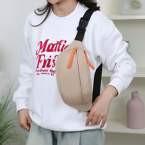 Women's Chest Bag Large Capacity Water Resistant Zipper Closure Outdoor Sports Everyday Use Orange Blue Black Khaki Off White - Product Image 4
