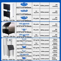 Machine à glaçons commerciale de type split, grands bacs à glaçons, équipement entièrement automatique pour les salons de thé, protection contre la surchauffe