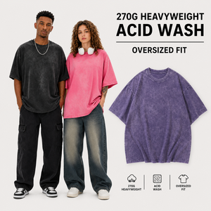 <span class=keywords><strong>T</strong></span>-<span class=keywords><strong>shirt</strong></span> Unisex in Cotone 100% da 270gsm, Lavaggio Acido, Personalizzabile con Stampa, per <span class=keywords><strong>Skateboard</strong></span> - Product Image 1