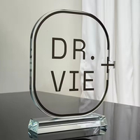 Trophée de cristal de verre vierge optique personnalisé personnalisé Trophée de forme ovale