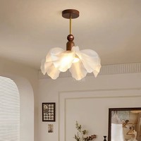 Lustre suspendu en papier PUSAS, alimenté par courant alternatif, abat-jour en forme de fleur, LED blanc chaud, base en métal, moderne, grande taille, luminaire pour salon, 3 ans de garantie