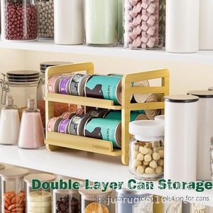 Étagère de rangement en bois à double niveau, détachable, pour aliments pour animaux de compagnie, type sur pied - Product Image 4