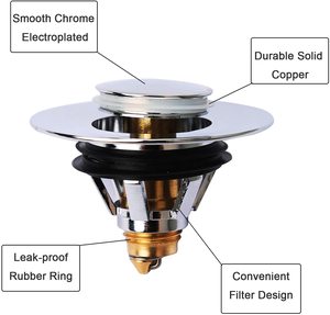 Filtre <span class=keywords><strong>de</strong></span> vidange d'évier Pop-Up universel en laiton, 34mm, pièces, prise pour <span class=keywords><strong>lavabo</strong></span> <span class=keywords><strong>de</strong></span> cuisine et <span class=keywords><strong>de</strong></span> <span class=keywords><strong>salle</strong></span> <span class=keywords><strong>de</strong></span> bains - Product Image 4