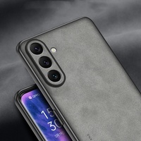 Coque de téléphone homme d'affaires pour Samsung S25 FE A17 A07 A56 M56 M36 A36 A16 cuir de mouton tout compris couverture arrière antichoc