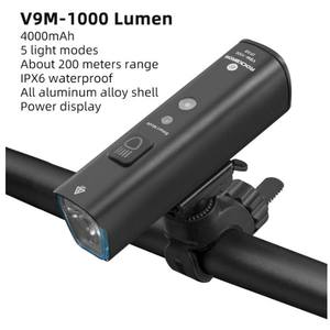 Luz de Manillar para Bicicleta <span class=keywords><strong>ROCKBROS</strong></span>, 1000 Lúmenes, Recargable, 5 Modos, Luz Delantera para Bicicleta de Montaña y Carretera - Product Image 2