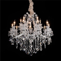 Lustre suspendu LED vintage en cristal à hauteur réglable pour salle de banquet, escalier, villa, appartement, loft, duplex, salon