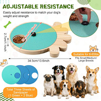 Planche à gratter rotative en bois massif pour chiens, avec gamelle en acier inoxydable et jouet puzzle interactif pour l'enrichissement des chiens
