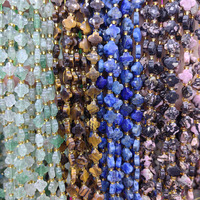 Perles de pierres précieuses en gros, facettées 8x8mm, trèfle à quatre feuilles, labradorite, turquoise, jaspe, fils de pierres taillées pour la fabrication de bijoux DIY