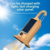 Lampe de camping solaire d'extérieur avec télécommande, chargement USB Type-C, style rétro, lampe décorative de tente avec filament de tungstène