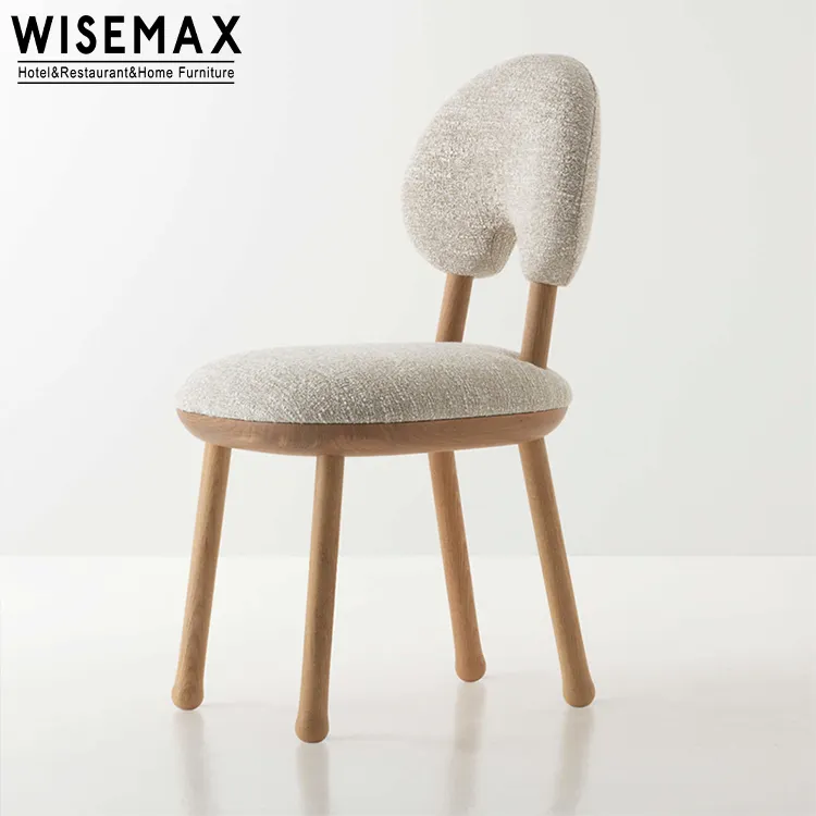 Мебель WISEMAX, современная мебель для столовой в скандинавском стиле, обеденный стул с тканевой обивкой и рамой из массива дерева