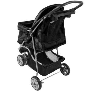 गुणवत्ता लक्जरी 3 पहिया छोटे पालतू स्टूलर फोल्डेबल डबल लेयर कुत्ते बिल्ली ट्रॉली को ऑक्शफोर्ड और एल्यूमीनियम सामग्री के साथ - Product Image 3