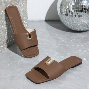 Sandalias Planas con Decoración Metálica para Mujer, Zapatos Abiertos para Uso <span class=keywords><strong>Casual</strong></span> - Product Image 1