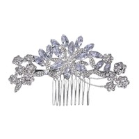 LUOXIN Accessoires de cheveux romantiques en cristal de zircon, fleur en strass, peigne à cheveux élégant pour mariage, anniversaire