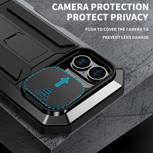 Custodia Protettiva Robusta in Metallo Antiurto con Supporto Pieghevole e Copriobiettivo Scorrevole per <span class=keywords><strong>iPhone</strong></span> 16 Pro Max - Vendita all'Ingrosso - Product Image 5