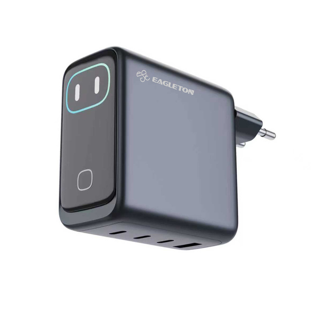 Ultra-Fast 140W GaN Charger PD 4-Ports USB-A USB-C Fast Charging Hub with Smart Display for Laptop and Mobile