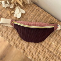 Meilleure Vente Sac Banane en Velours Côtelé Personnalisé avec Logo Imprimé, Sacs de Taille Mignons et Tendance