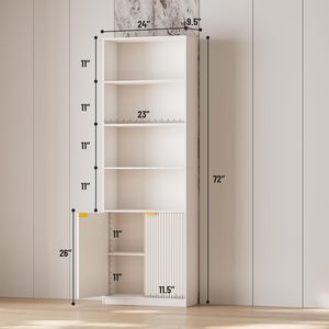 Estantería alta <span class=keywords><strong>con</strong></span> puerta, estante de exhibición de estantería de pie, <span class=keywords><strong>muebles</strong></span> de decoración del hogar <span class=keywords><strong>para</strong></span> sala de estar - Product Image 2