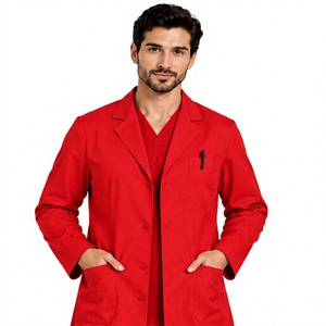Blouse de laboratoire unisexe blanche à manches longues, uniforme de médecin respirant en polycoton, tenue de travail médicale pour hôpital, personnel de laboratoire de chimie - Product Image 1