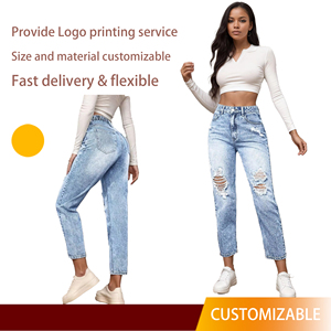 <span class=keywords><strong>Jeans</strong></span> Skinny da Donna Europei e Americani Best-Seller, Strappati e Aderenti, Casual, <span class=keywords><strong>Slim</strong></span> Fit, Affusolati, Estivi, Modello <span class=keywords><strong>Mom</strong></span> con Ricami - Product Image 1