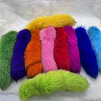 Véritables Queues de Renard Noires Blanches Rouges Jaunes Bleues en Fourrure Moelleuse, Queue de Loup, Porte-clés, Accessoire de Sac, Bijou de Sac pour Enfants, Halloween, Cosplay, Déguisement de Renard, Jouets pour Chats