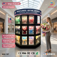 Distributeur automatique de fleurs réfrigéré JOYVEND avec vitrine chauffée anti-buée, capacité de 11 pièces, écran tactile et carte SDK