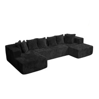 Canapé modulaire sectionnel moderne sans structure en forme de U, 4 places, avec chaise longue pour salon