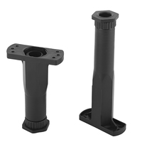 Pieds de support réglables en hauteur en plastique noir pour lattes de lit, meubles TV, tables basses, bureaux – Colonnes de support fixes