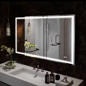Espejo de baño Led antivaho montado en la pared, espejo de tocador impermeable con luces de triple color iluminadas personalizadas personales - Product Image 1