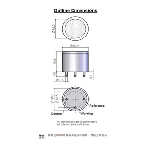 ฮันนี่เวลล์ CLE-0321-400 เซ็นเซอร์ก๊าซไนโตรเจนไดออกไซด์ 0 ถึง 20 ppm การตรวจสอบสิ่งแวดล้อม - Product Image 4