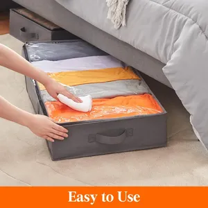 Foldable Storage Box with Large Window Sturdy Handles Organizer <b>Bag</b> for Closet Blankets Quilt Under <b>Bed</b> Storage - Product Image 6