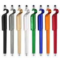 Stylo publicitaire personnalisé avec impression, en plastique ABS, avec support pour téléphone, logo de marque et impression de code QR pour les entreprises