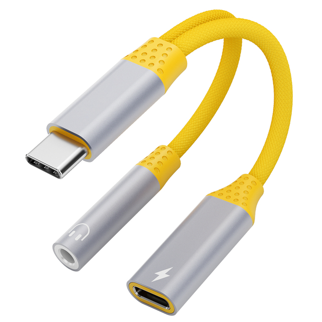 USB C 3.5mm Audio Adapter PD Fast Charge Dongle New Type-C 3.5mm Charger 2-in-1 Headphone Jack for iPhone 16/15Pro for Samsung